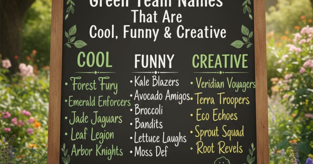 Green Team Names That Are Cool, Funny & Creative