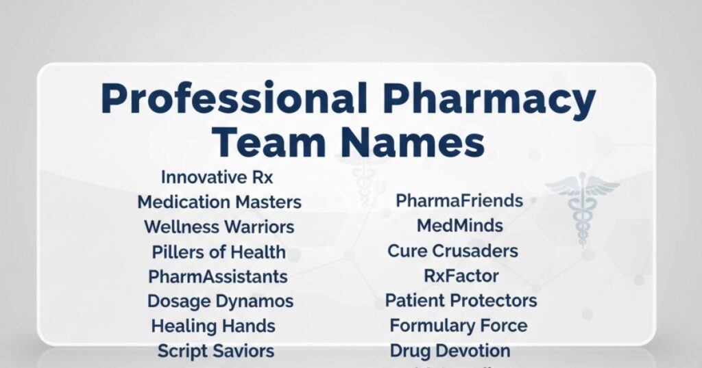 Professional Pharmacy Team Names