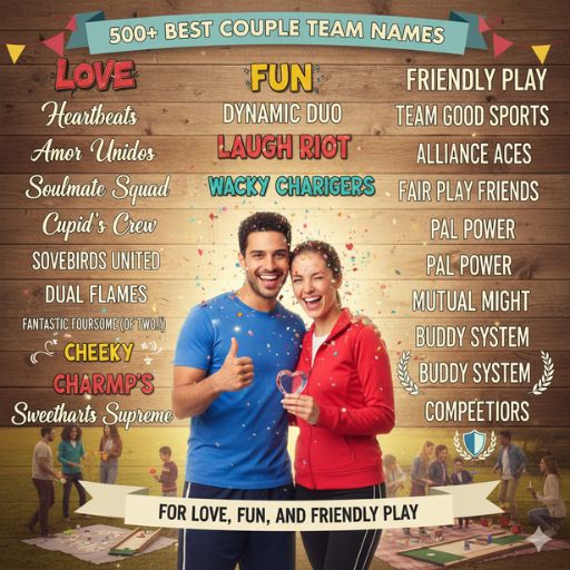 500+ Best Couple Team Names for Love, Fun, and Friendly Play