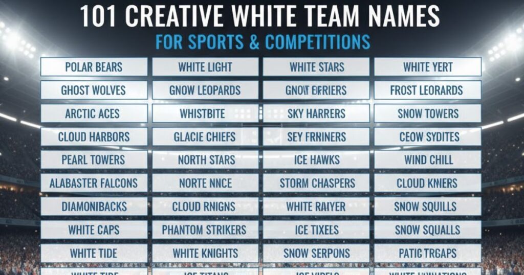 101 Creative White Team Names for Sports & Competitions