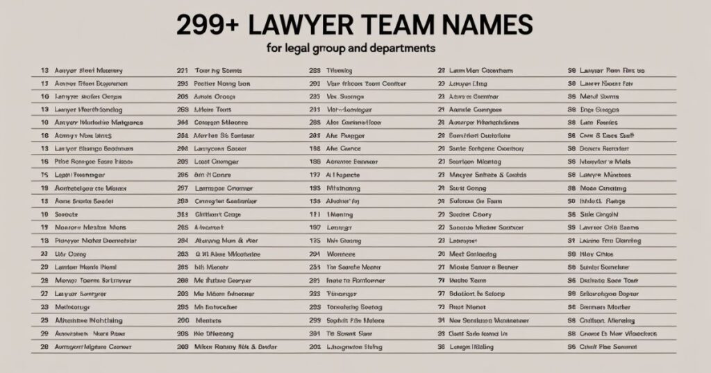 299+ Lawyer Team Names for Legal Groups and Departments