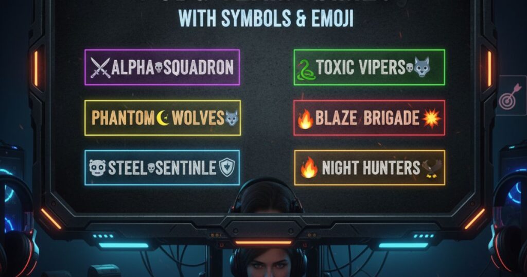 PUBG Team Names with Symbols and emoji