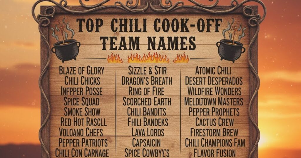 275 Top Chili Cook Off Team Names for a Spicy Win