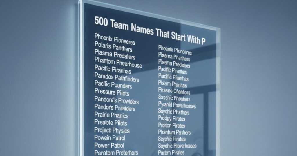 500 Team Names That Start With P (Latest & Trending List)
