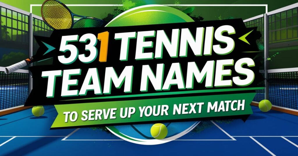 531 Tennis Team Names to Serve Up Your Next Match