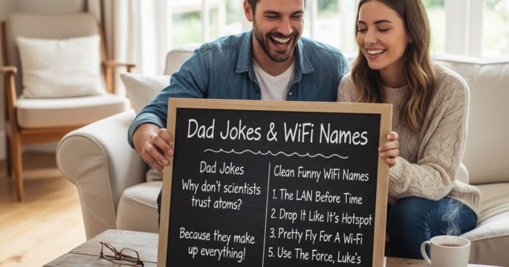 😂 Dad Jokes & Clean Funny WiFi Names