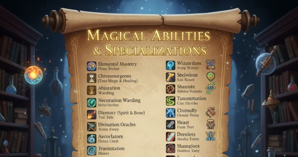 Magical Abilities and Specializations