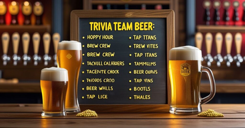 Trivia team names beer